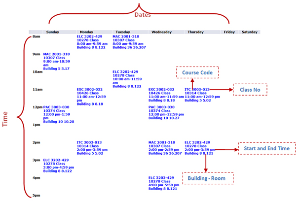 time table